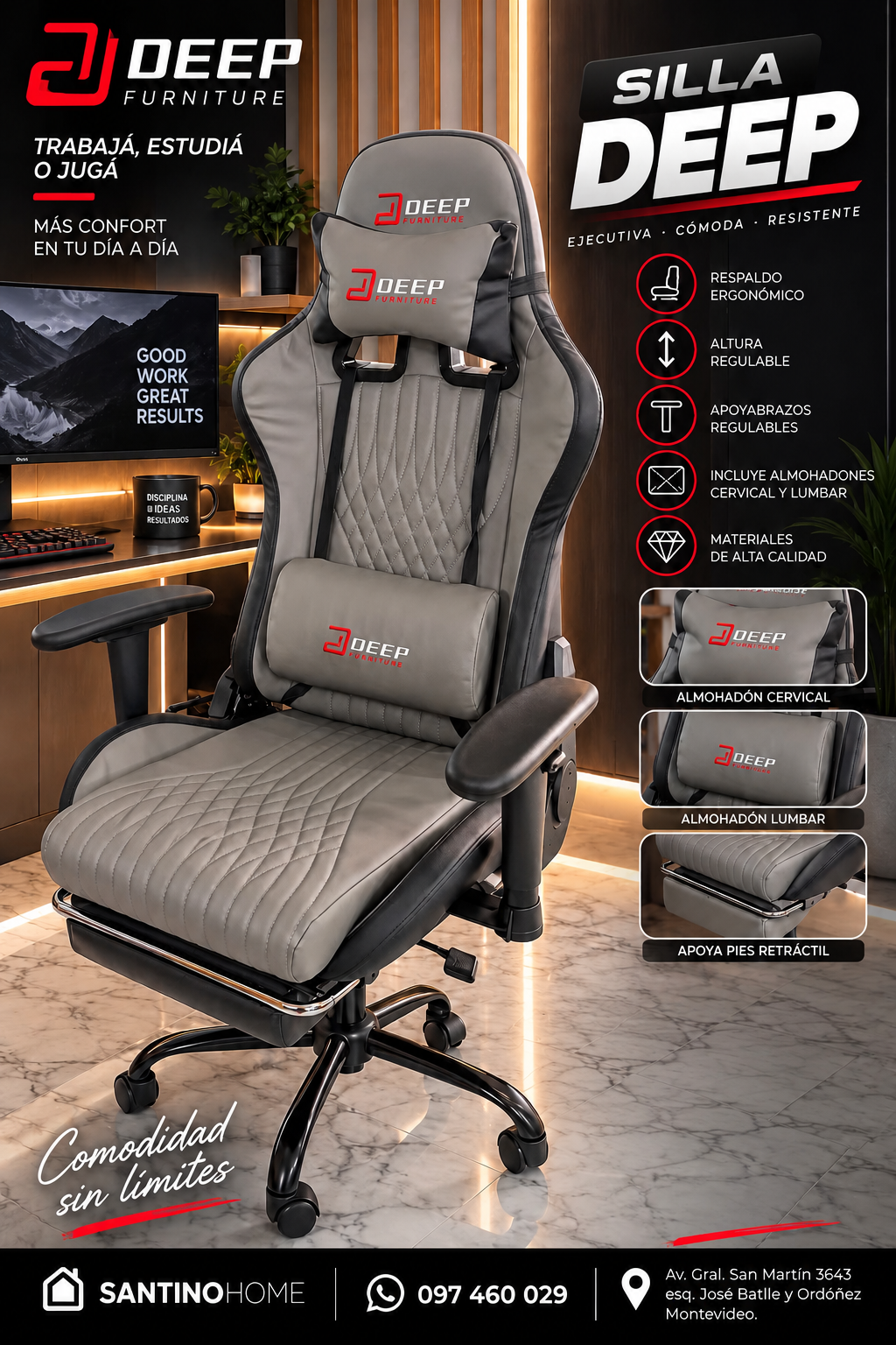 Silla DEEP Gris