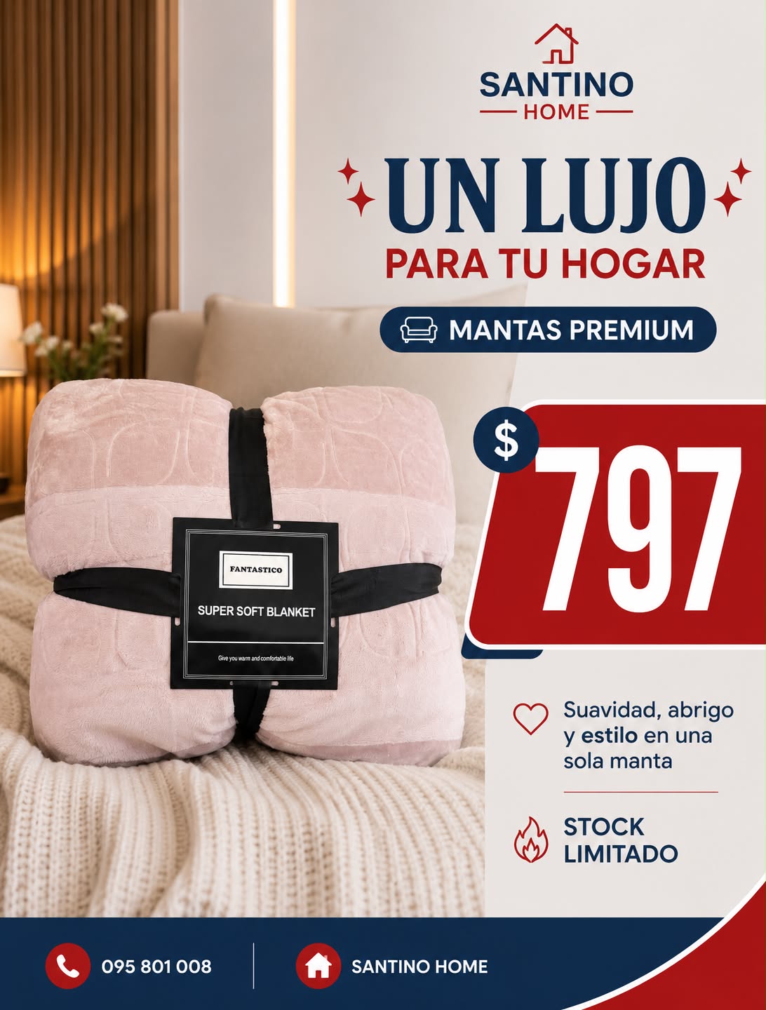 Manta Premium Rosa Pastel