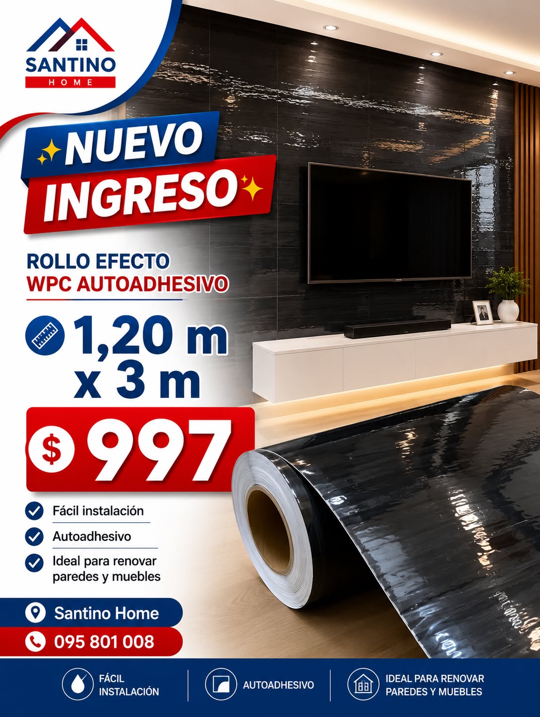 ROLLO SÍMIL MÁRMOL NEGRO