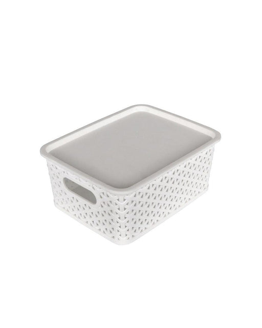 Cesta Tramada con tapa 25x19,7x10.5cm