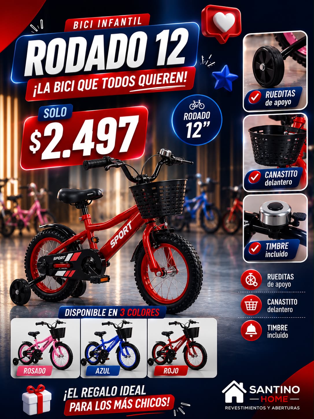 Bicicleta infantil rodado 12