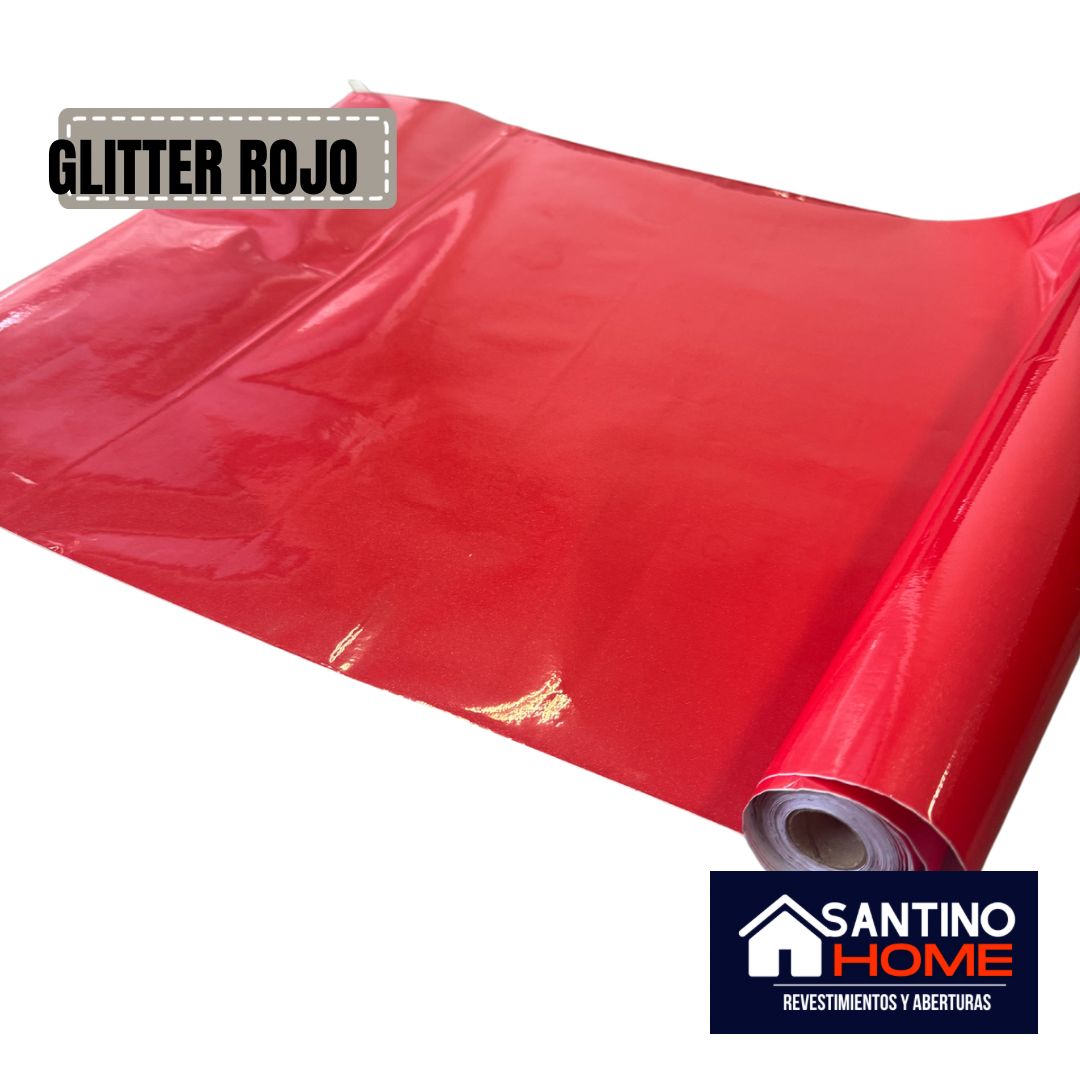 Rollo p/mesada Glitter Rojo 10 x 0.60