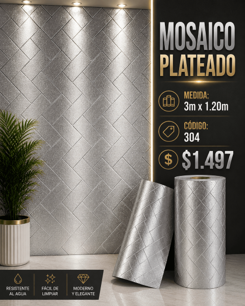 ROLLO MOSAICO PLATEADO