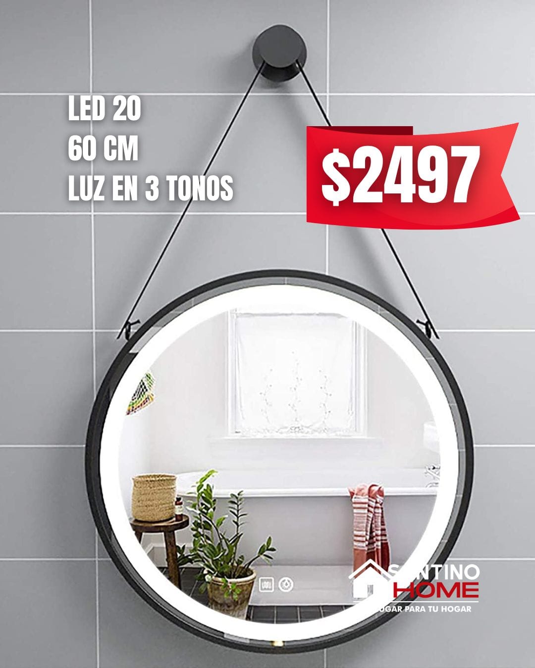 Espejo Modelo LED 20 – Circular con Luz LED