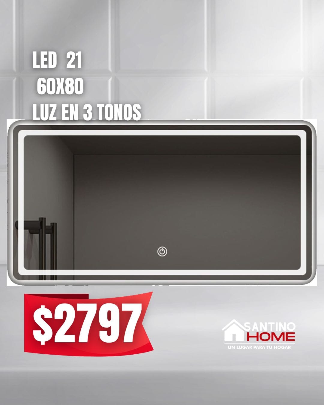 Espejo Modelo LED 21 – Rectangular con Luz LED