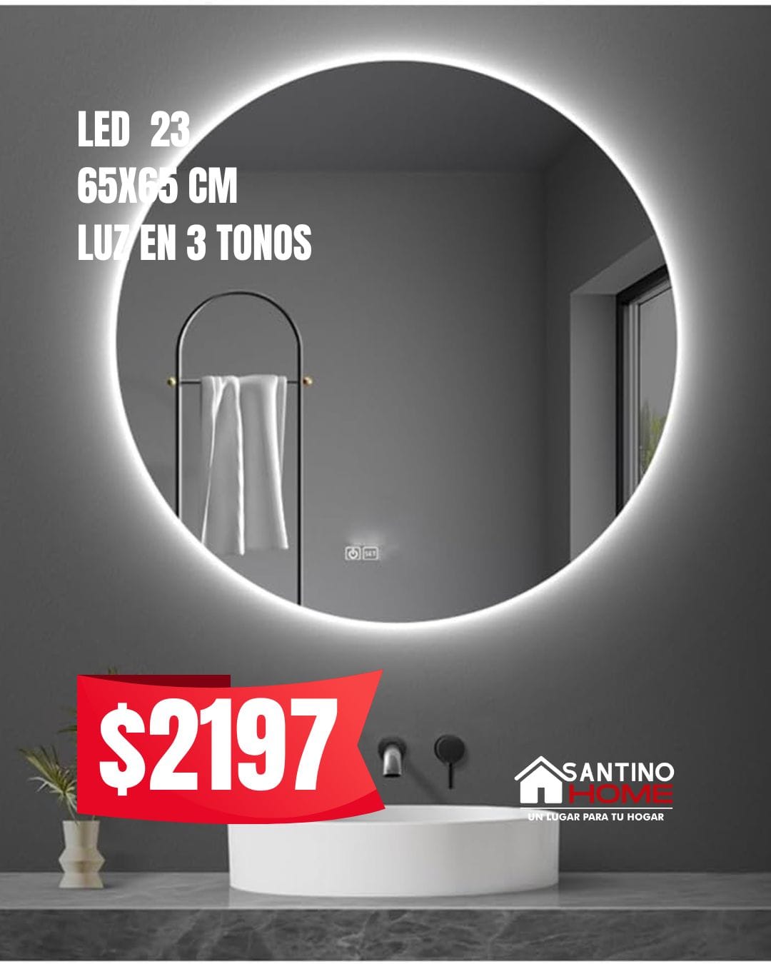 Espejo Modelo LED 23 – Circular con Luz LED