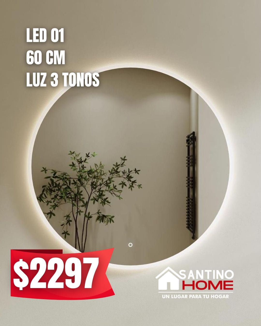 Espejo Modelo LED 01 – Circular con Luz LED