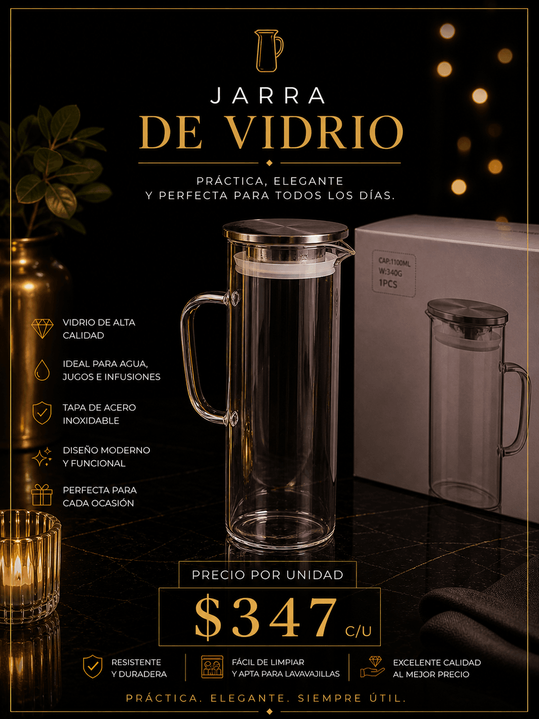 Jarra de vidrio
